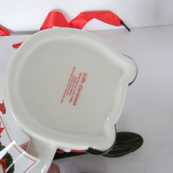 NEW Mr. Christmas SNOWMAN Mugs W/ Lids and Spoons (Set of 2) Large Ceramic GIFT - Picture 5 of 5